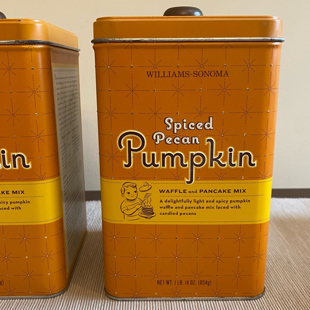 Williams Sonoma Spiced Pecan Pumpkin Waffle & Pancake Tins Set of 3 - Picture 3 of 16